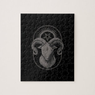 Devil Goat Pentagram Baphomet Satan Occult Satanic Legpuzzel