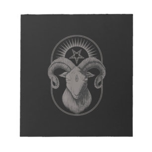 Devil Goat Pentagram Baphomet Satan Occult Satanic Notitieblok