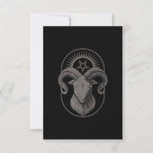 Devil Goat Pentagram Baphomet Satan Occult Satanic RSVP Kaartje