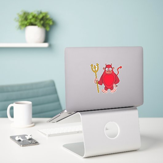 Devil Gorilla Sticker (Laptop op bureau)