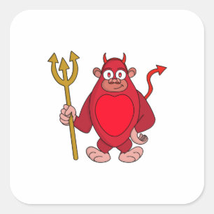 Devil Gorilla Vierkante Sticker