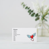 Devil Heart met Wings (Naughty) Visitekaartje (Staand voorkant)
