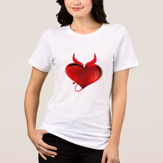 Devil Heart-Shirt Tri-Blend Shirt (Voorkant)