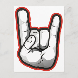 Devil Horns Hand Gesture Briefkaart