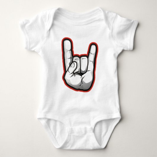 Devil Horns Hand Gesture Romper (Voorkant)