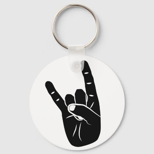 Devil Horns sign language pictogram for rock music Sleutelhanger (Voorkant)