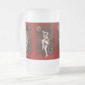  Devil Lady Dancer Frosted Stein Matglas Bierpul (Voorkant links)