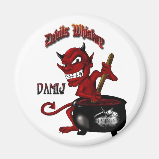Devil LARGE w-Reaper LOGO - BUTTON Magneet (Voorkant)