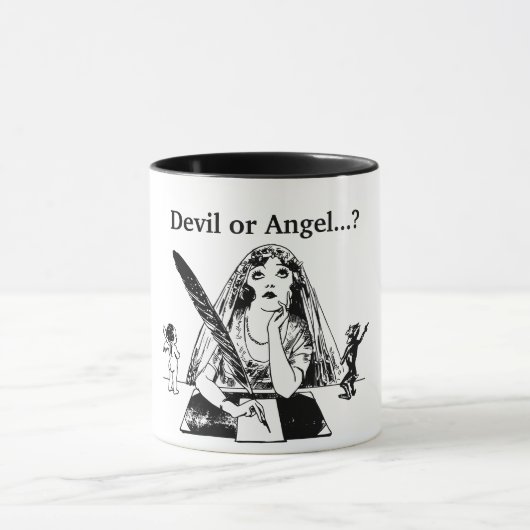 Devil of Angel - Black & White Coffee Cup Mok (Midden)