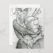 Devil Plays Man hoofd Saxophone, 1144 Briefkaart (Voorkant / Achterkant)