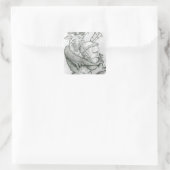 Devil Plays Man hoofd Saxophone, 1144 Vierkante Sticker (Tas)