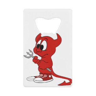 Devil Red Demon Cartoon Satan Evil Hell Heat Kredietkaart Flessenopener