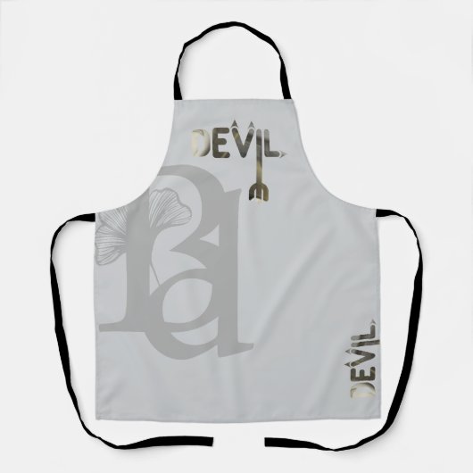DEVIL Schort Abstracte Trend Interieur Decor Zwart (Voorkant)