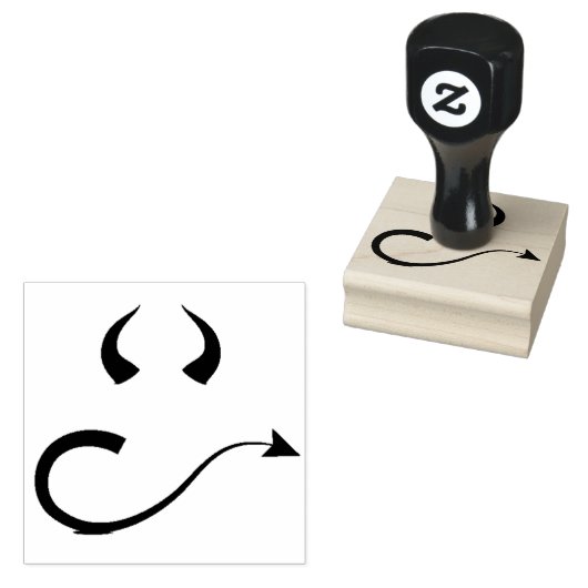 Devil sketch rubberstempel (Gestempeld)