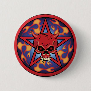 Devil Skull Ronde Button 5,7 Cm