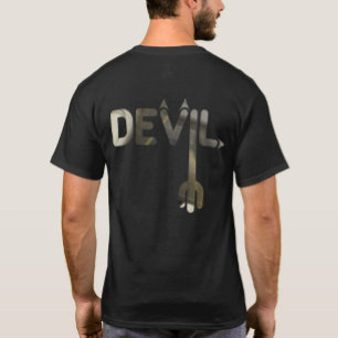 DEVIL T-Shirt Trend Abstrait Art Black White Gold