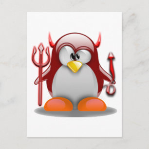Devil Tux (Linux Tux) Briefkaart