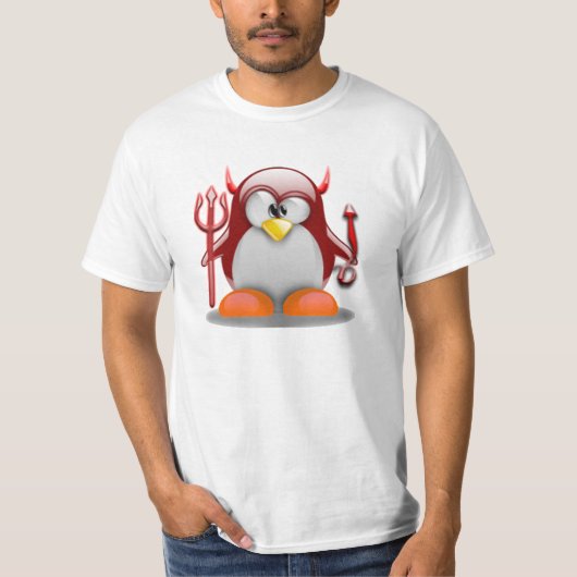 Devil Tux (Linux Tux) T-shirt (Voorkant)