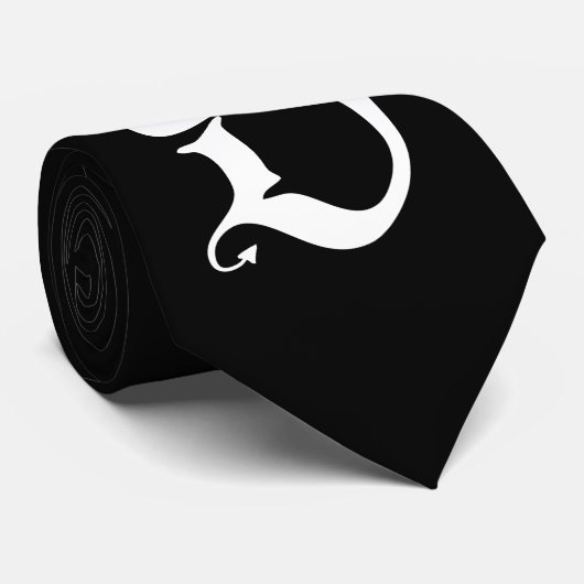 Devil (white print) stropdas (Opgerold)