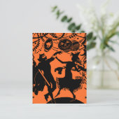  Devil Witch Dance Silhouette Illustratie Briefkaart (Staand voorkant)