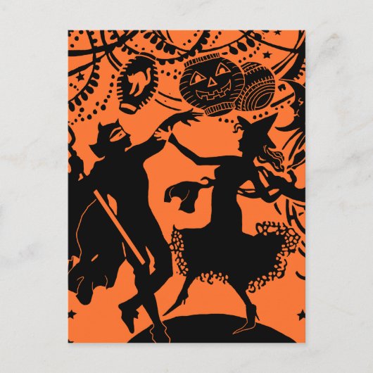  Devil Witch Dance Silhouette Illustratie Briefkaart (Voorkant)