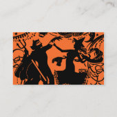  Devil Witch Dance Silhouette Illustratie Visitekaartje (Achterkant)