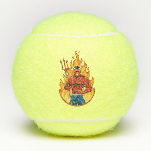 Devil with trident tennisballen (Voorkant)