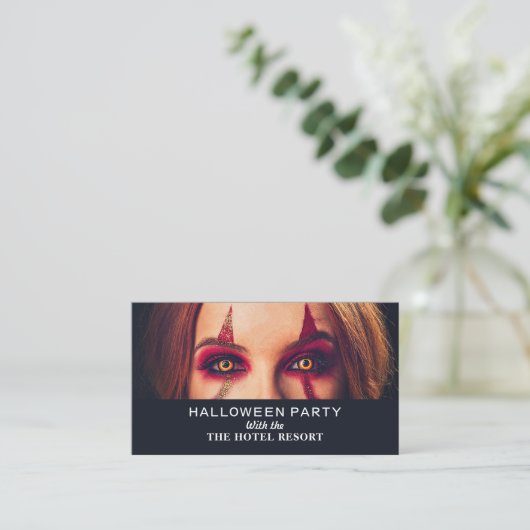 Devil Woman, Halloween Party Ticket Invitation Informatiekaartje (Staand voorkant)