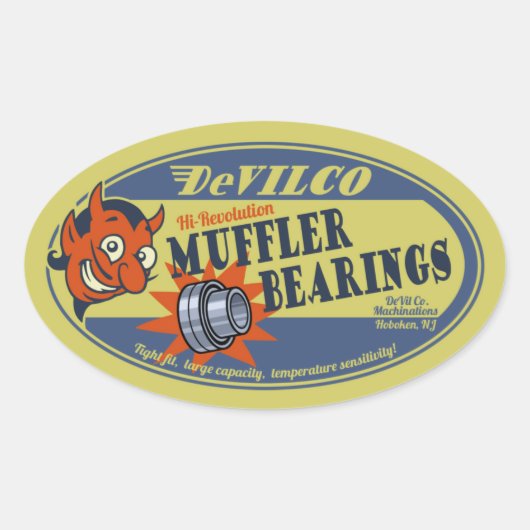 DeVILco Muffler Bearings Ovale Sticker (Voorkant)