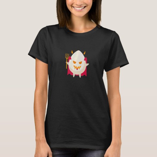 Deviled Egg Costume Devil Horns Halloween Love Egg T-shirt (Voorkant)