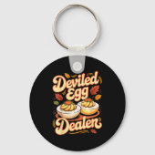 Deviled Egg Er Funny Retro Thanksgiving Food Quote Sleutelhanger (Voorkant)