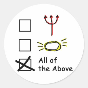 Devilish Angel Ronde Sticker