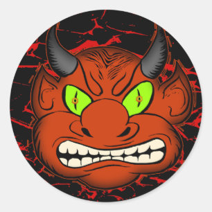 Devilish Demon Ronde Sticker