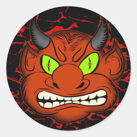 Devilish Demon Ronde Sticker (Voorkant)