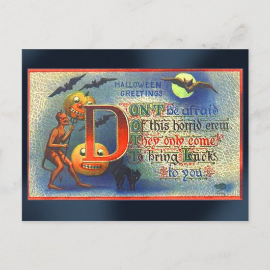 Devils and Bats Halloween Card Briefkaart (Voorkant)