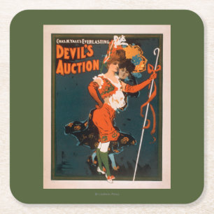 Devil's Auction Woman in Costume Theater 2 Vierkante Kartonnen Onderzetter