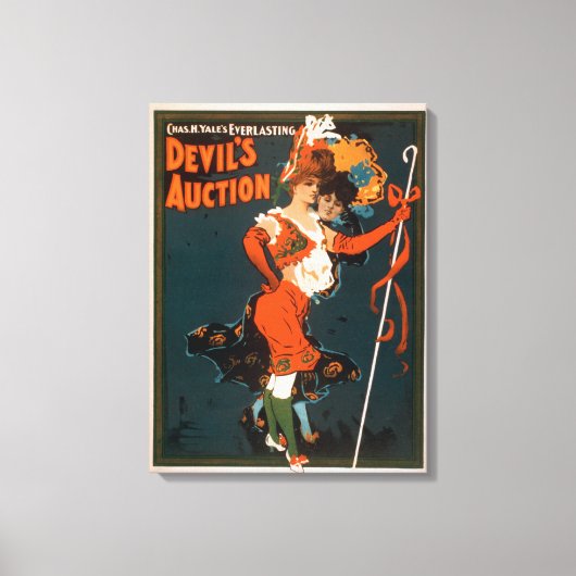 Devil's Auction Woman in Costume Theater 3 Canvas Afdruk (Voorkant)