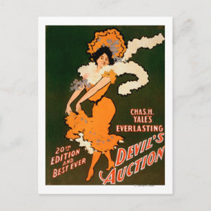 Devil's Auction Woman in Costume Theater Briefkaart