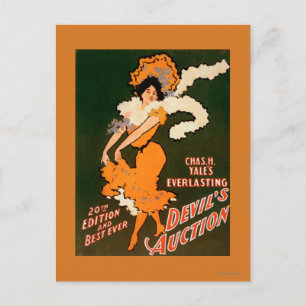 Devil's Auction Woman in Costume Theater Briefkaart