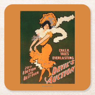 Devil's Auction Woman in Costume Theater Vierkante Kartonnen Onderzetter