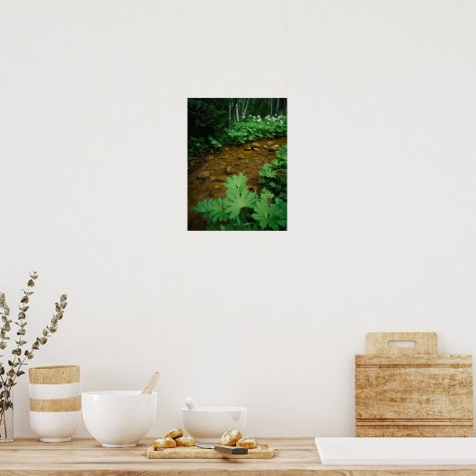 Devils Club voering a stream in Mt. Rainier Poster (Keuken)