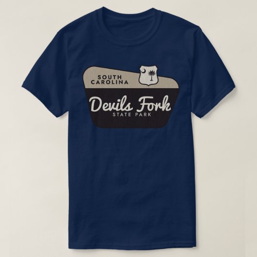 Devils Fork State Park South Olina Welkomstbord T-shirt (Design voorkant)