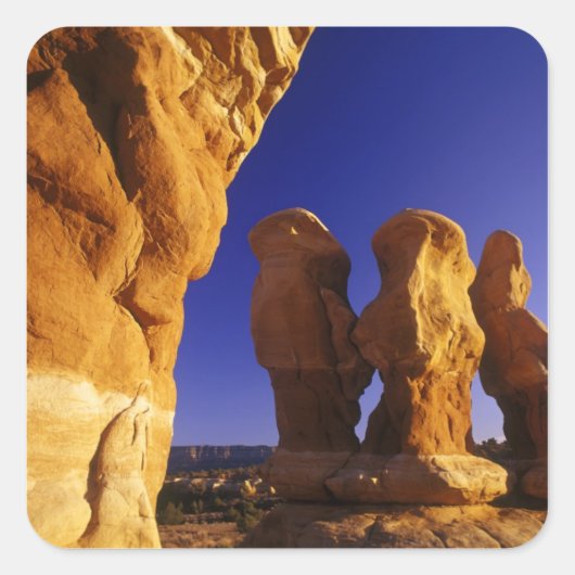 Devils Garden in de Grand Staircase Escalante Vierkante Sticker (Voorkant)
