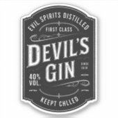 Devil's Gin Label Sticker (Voorkant)