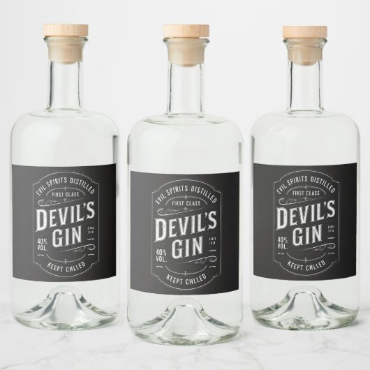 Devil's Gin Label Sticker (Flessen)