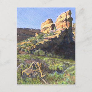 Devil's Kitchen Gekleurde Potloodtekening Briefkaart