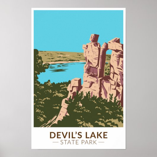 Devil's Lake State Park Wisconsin Duivelsdeur Poster (Voorkant)