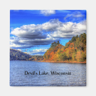 Devil's Lake, Wisconsin schilderachtig foto Magneet
