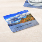 Devil's Lake, Wisconsin Vierkante Kartonnen Onderzetter (Schuin)