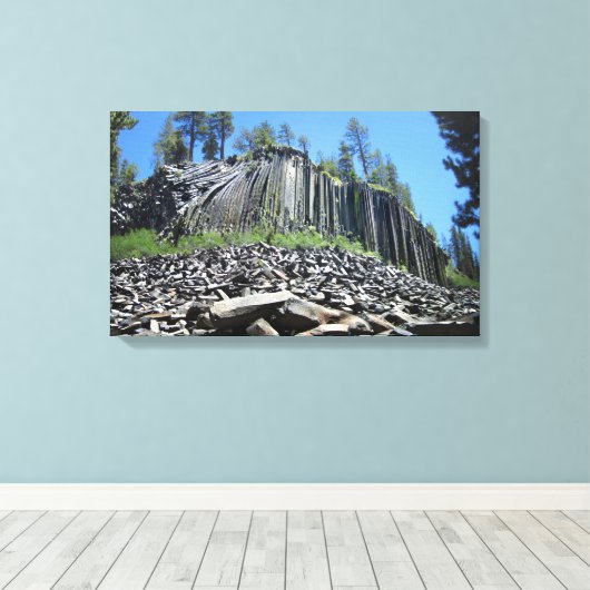 Devils Postpile - Sierra Canvas Afdruk (Insitu (Houten vloer))